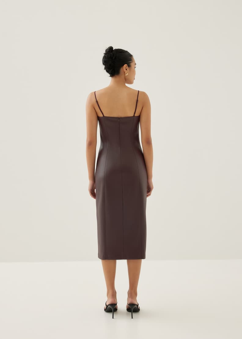 Genuine leather deals midi dresses