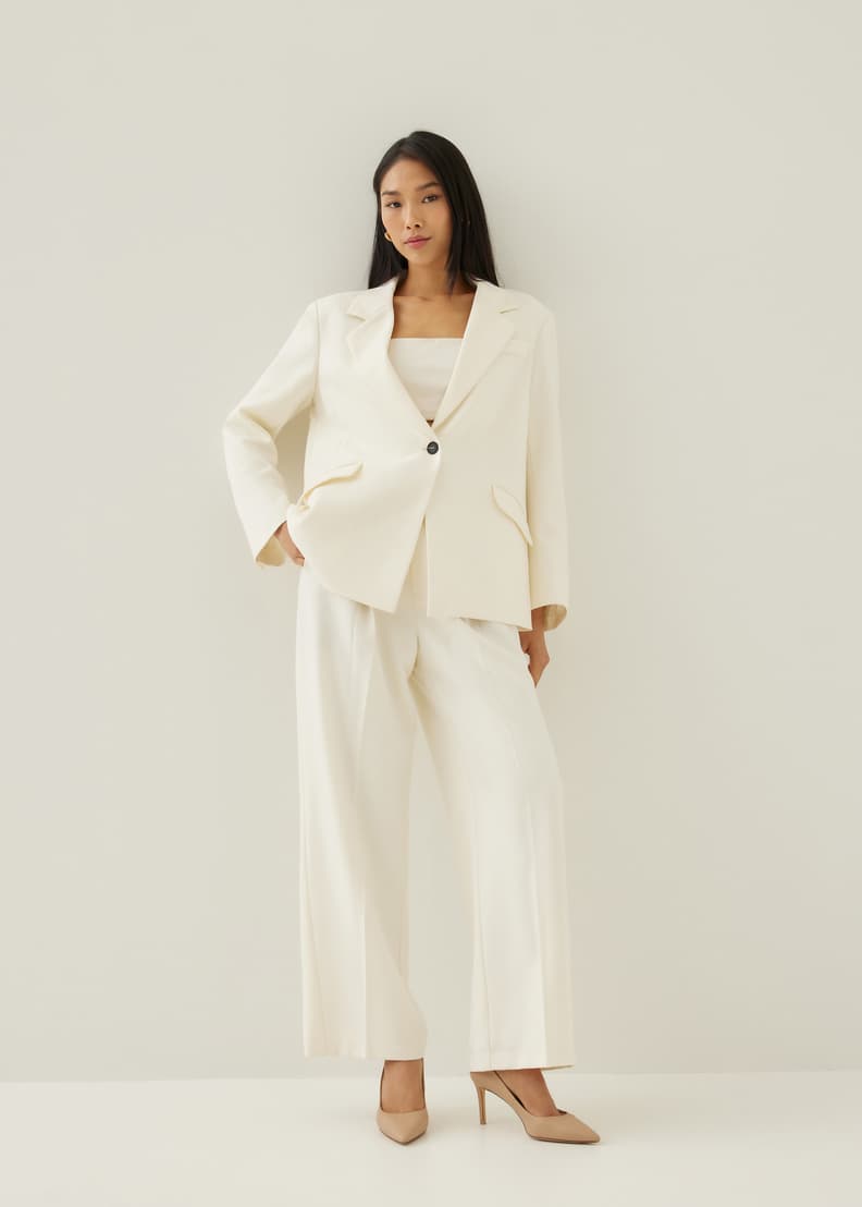White blazer and trousers set online
