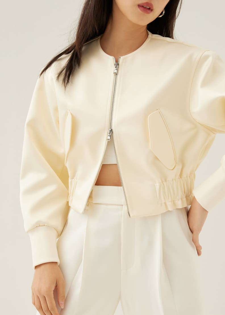 Cream satin sale jacket