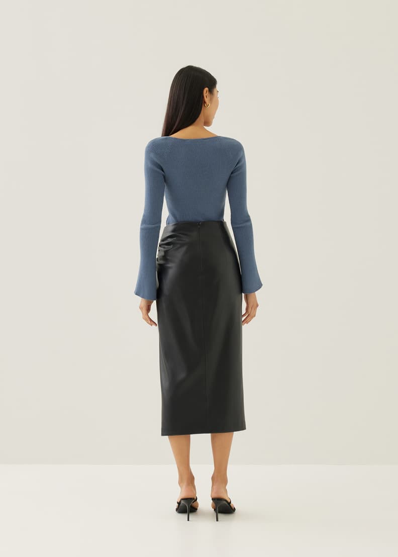 Buy Christie Pleather Column Midaxi Skirt Love Bonito Singapore
