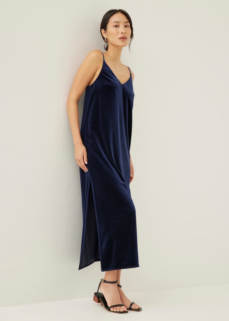 Zaley Velvet Slip Midaxi Dress