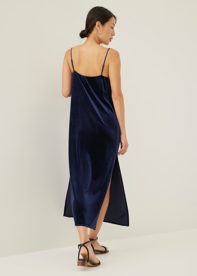 Blue velvet on sale slip dress