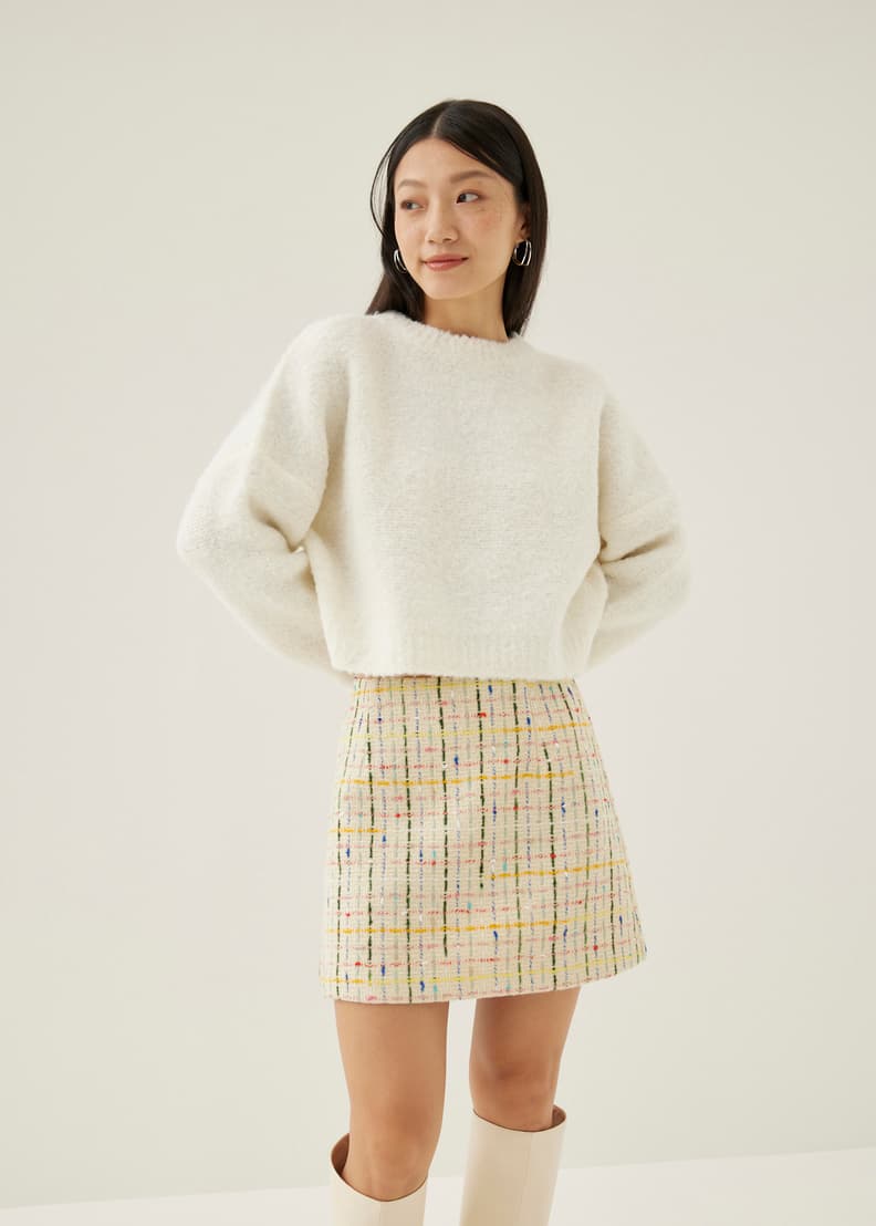 A line best sale tweed mini skirt