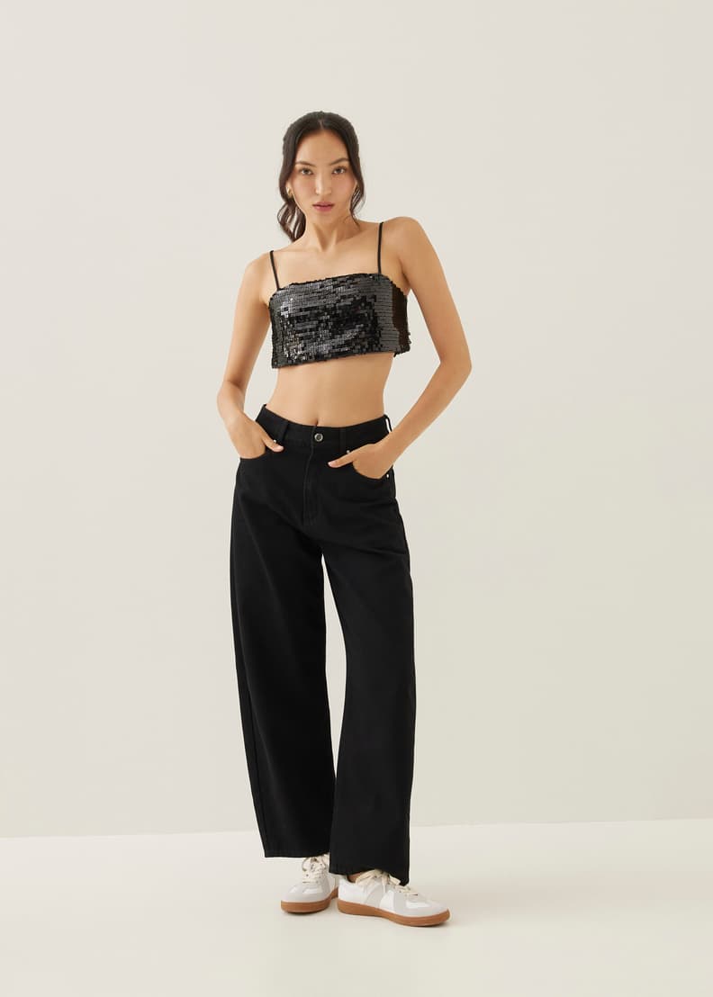 Buy Lanley Padded Sequin Crop Camisole Top @ Love, Bonito, Shop Women's  Fashion Online