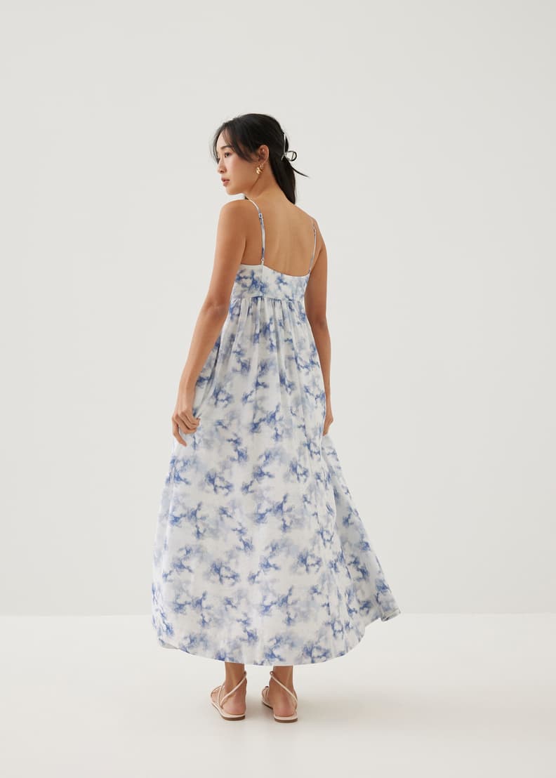 Erinn Babydoll Maxi Dress in Heirloom Botanicals
