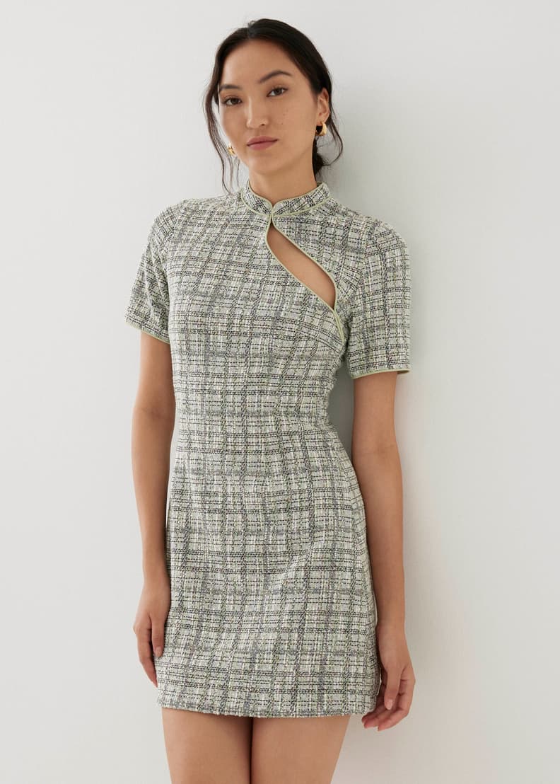 Mandarin collar hot sale mini dress