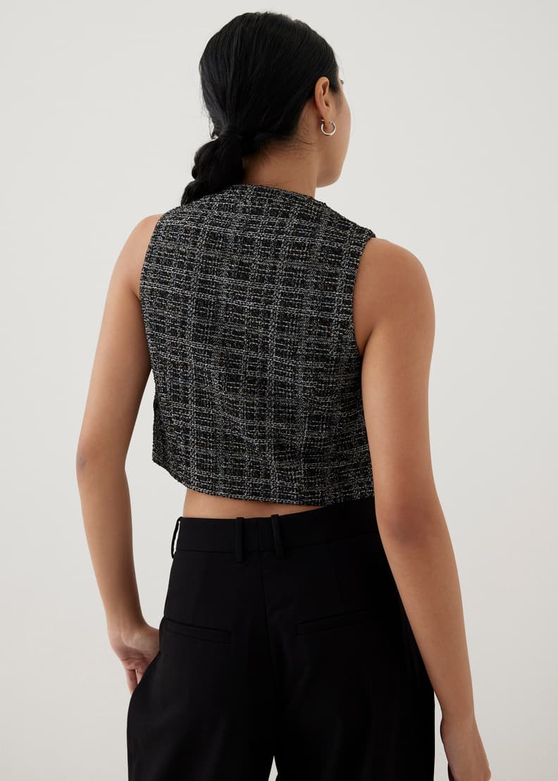 Buy Kamille Tweed Crop Vest Love Bonito Singapore Shop