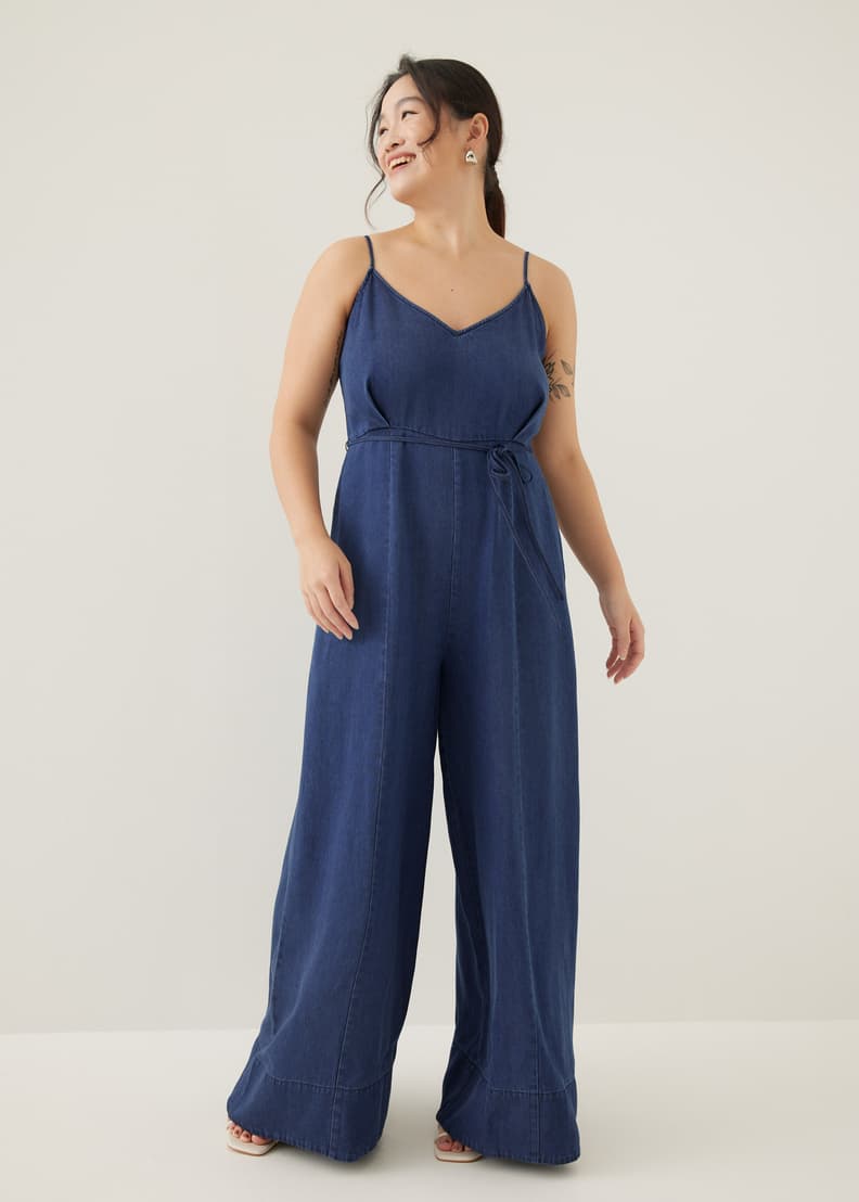 Aiko Chambray Wide Leg Jumpsuit Love Bonito US