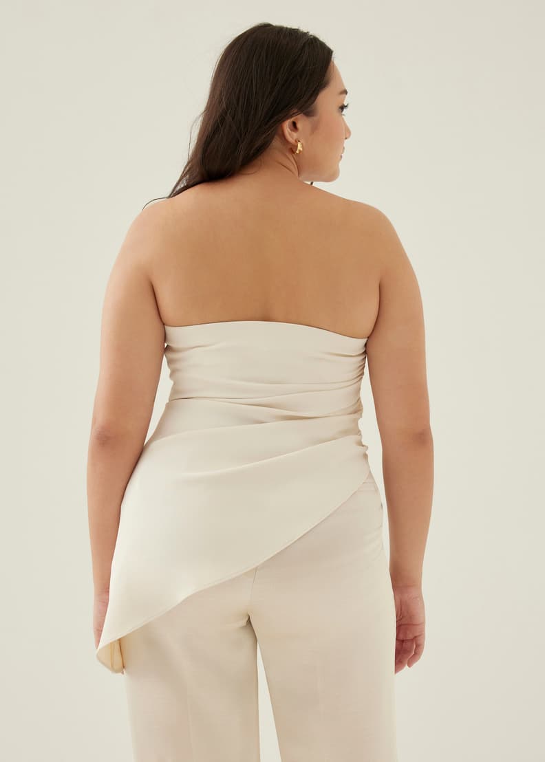 Hailea Asymmetric Drape Tube Top Love Bonito US