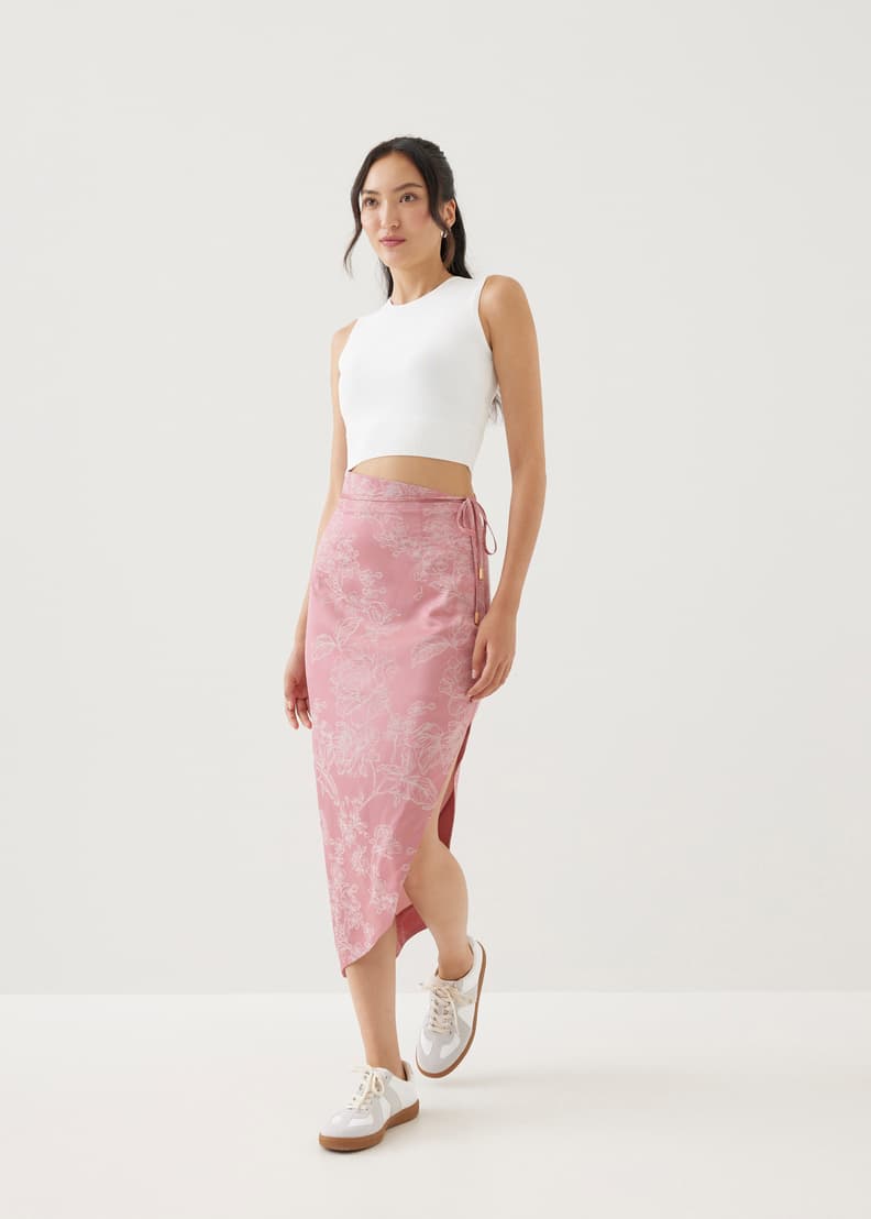 Satin pencil skirt store