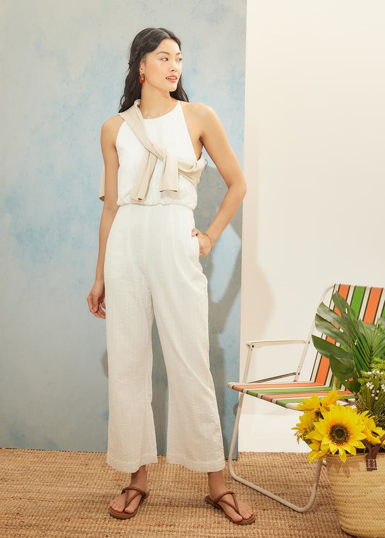 Birdie Textured Cotton Jumpsuit | Love, Bonito SG