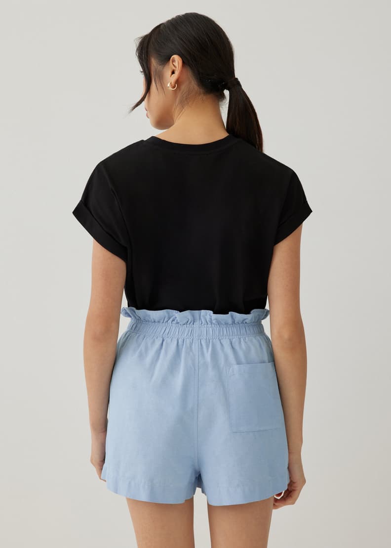 Ladies cotton shorts elastic waist store