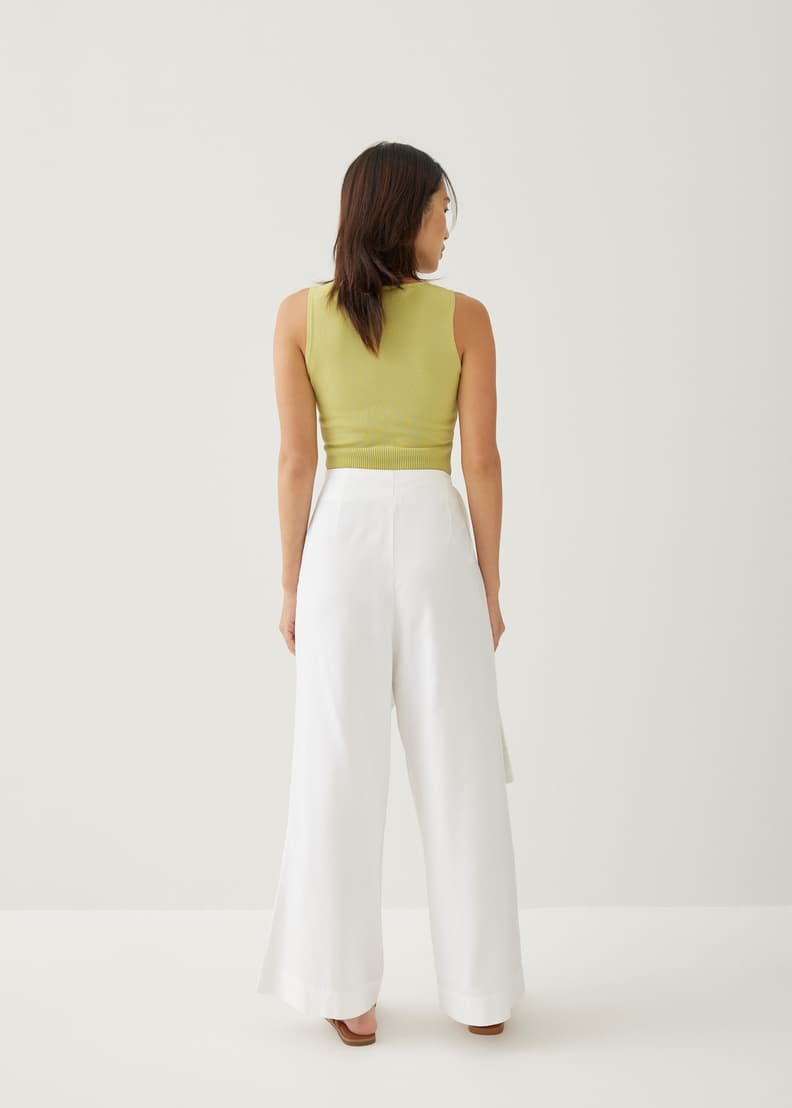 White cotton wide leg new arrivals trousers
