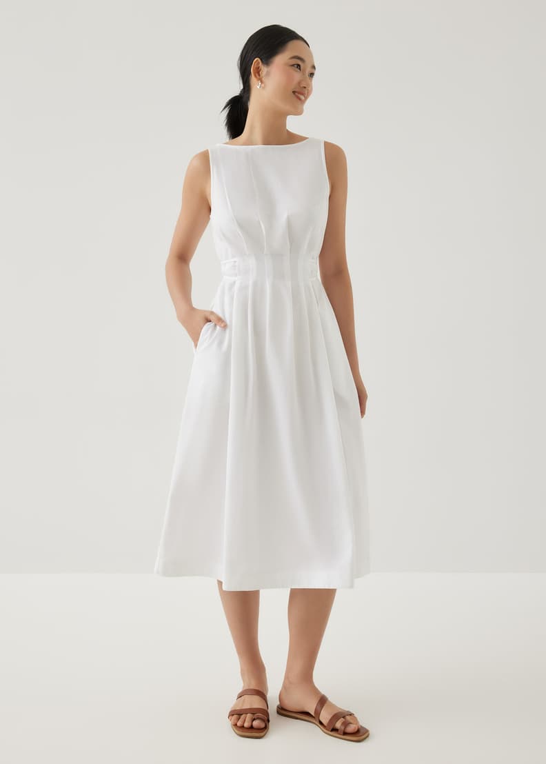 White a 2025 line midi dress