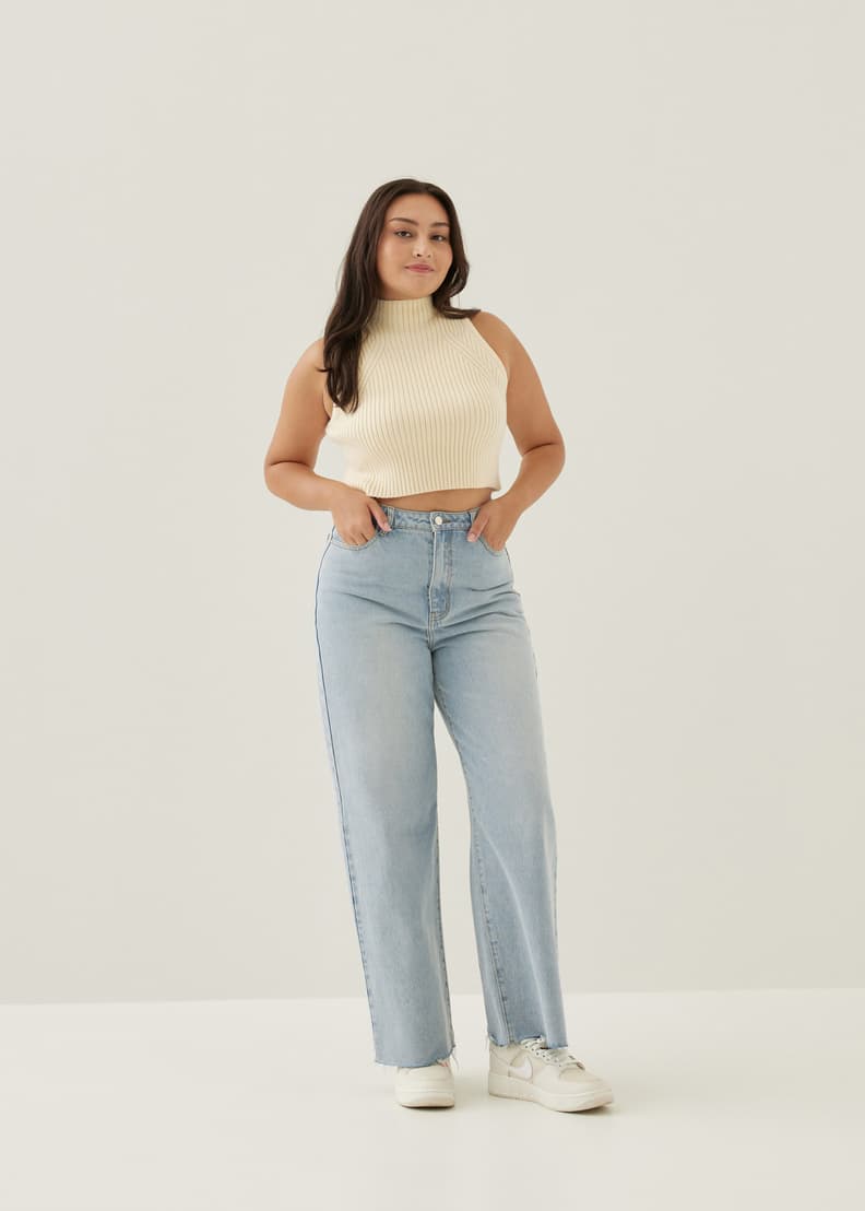 Knit Turtleneck Crop Tank Top | Love, Bonito US