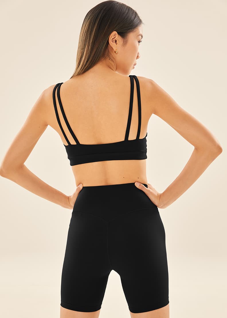 All black top biker shorts