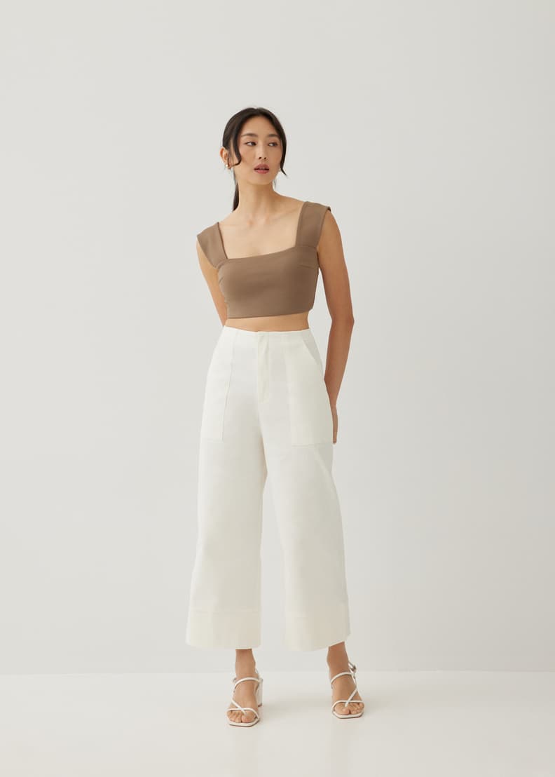 Buy Peanne Wide Leg Cropped Pants @ Love, Bonito Singapore