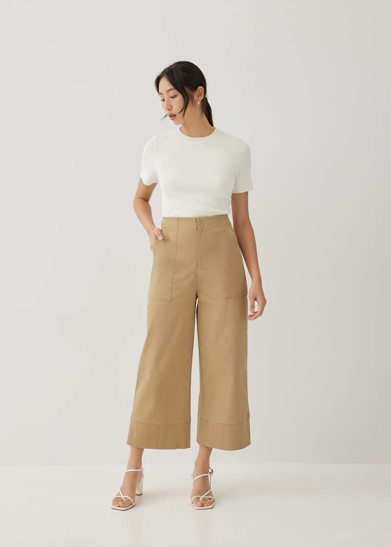 Wide leg cropped culottes online
