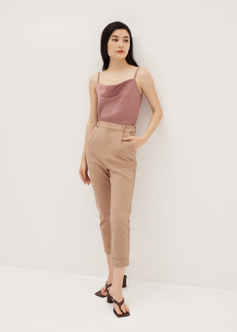 Satin cowl top outlet
