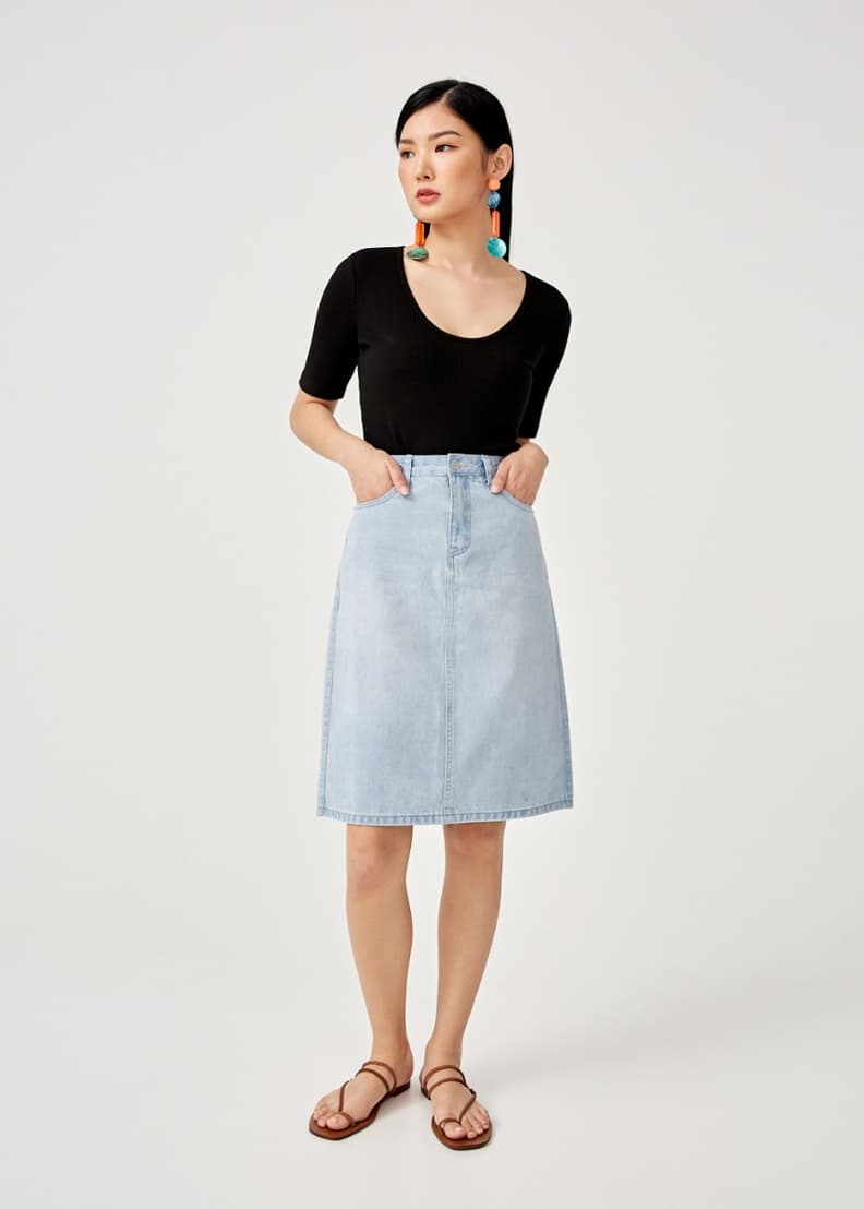 Buy Vienna Denim Midi Skirt @ Love, Bonito Malaysia | Shop Women's ...