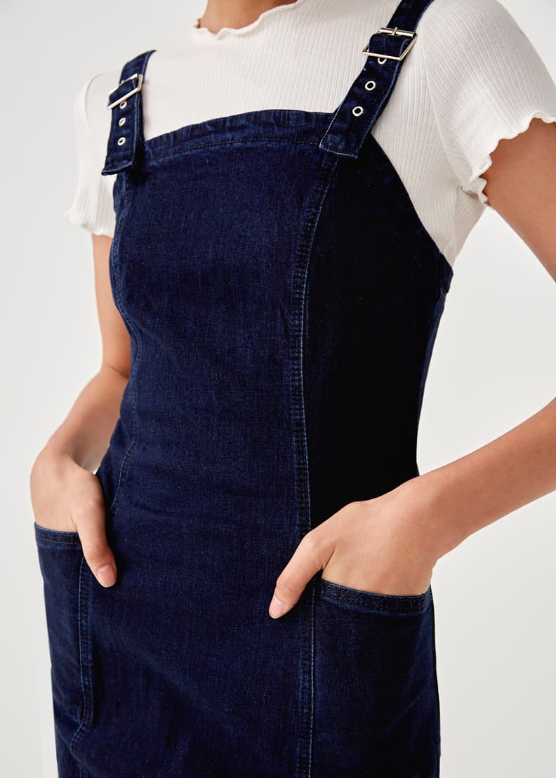 Suki Denim Buckle Dress Love Bonito SG