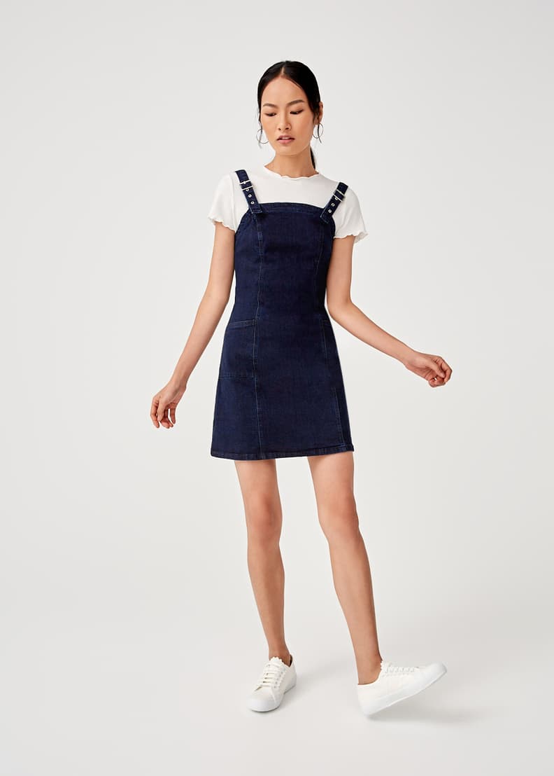 Check buckle pinafore dress new arrivals