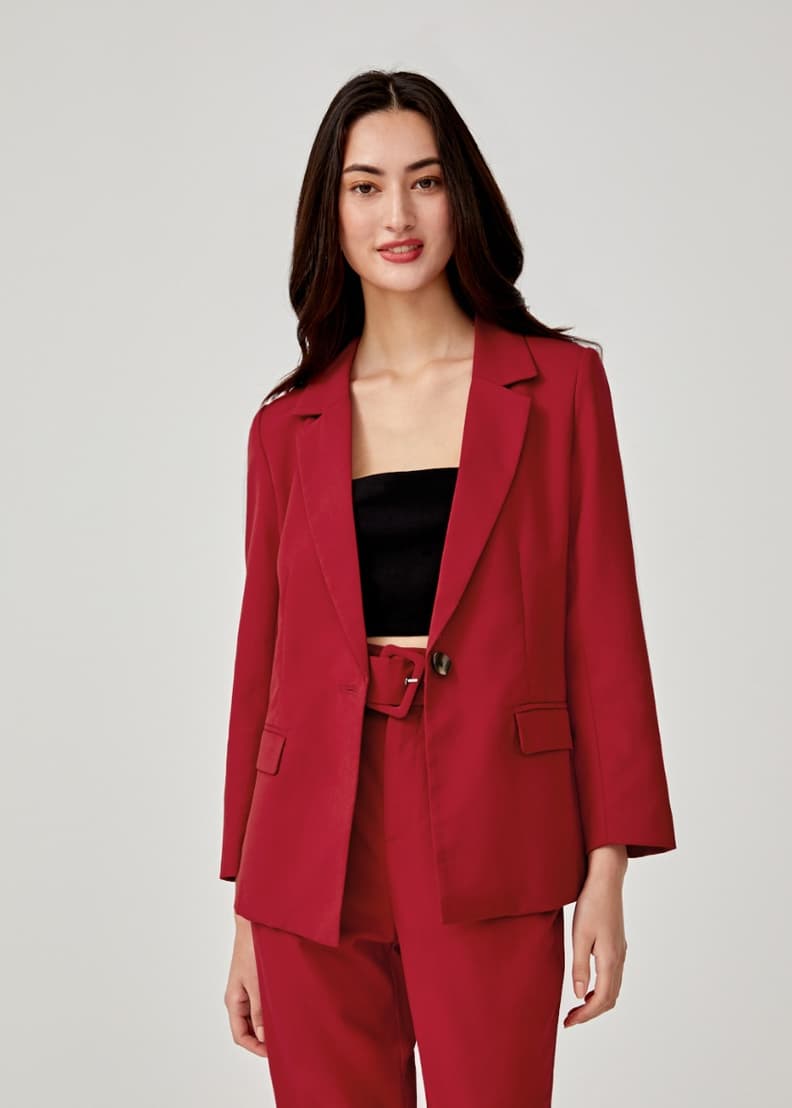 Alena Button Front Blazer