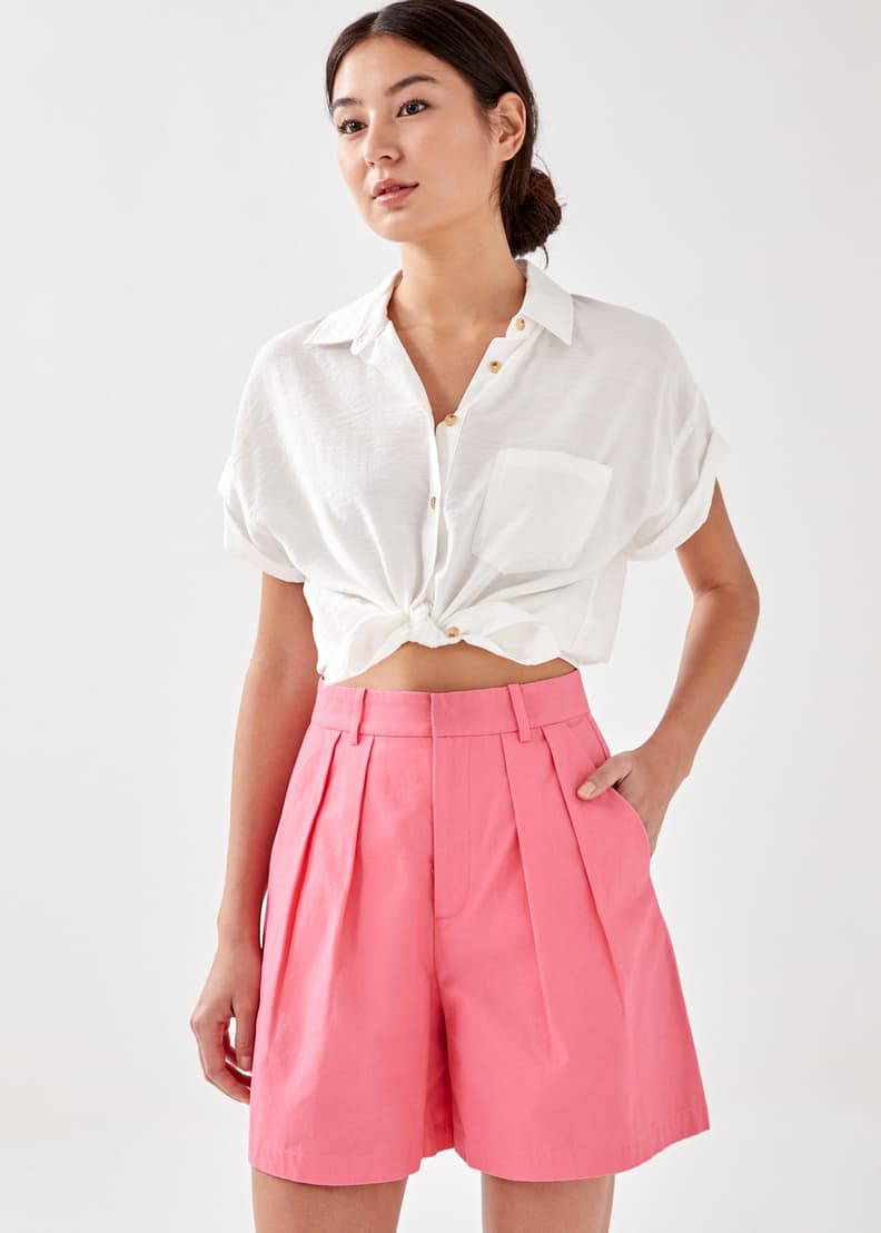 High waisted bow shorts new arrivals