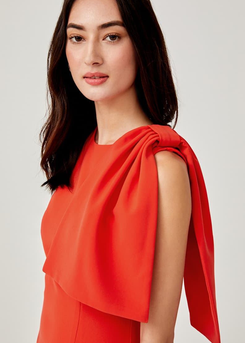 Red midi pencil dress sale