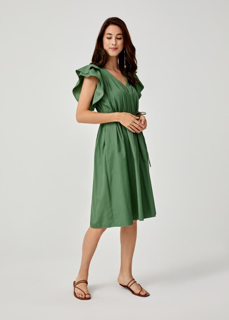 Buy Rhea Pleated Ruffle Trapeze Dress @ Love, Bonito | Shop Women's ...