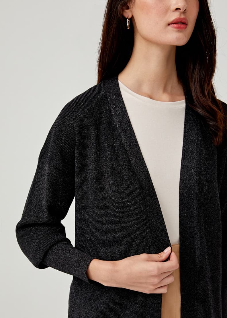 Black shimmer cardigan discount
