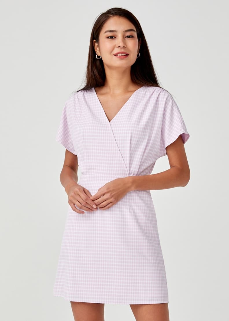 Gingham a line dress sale