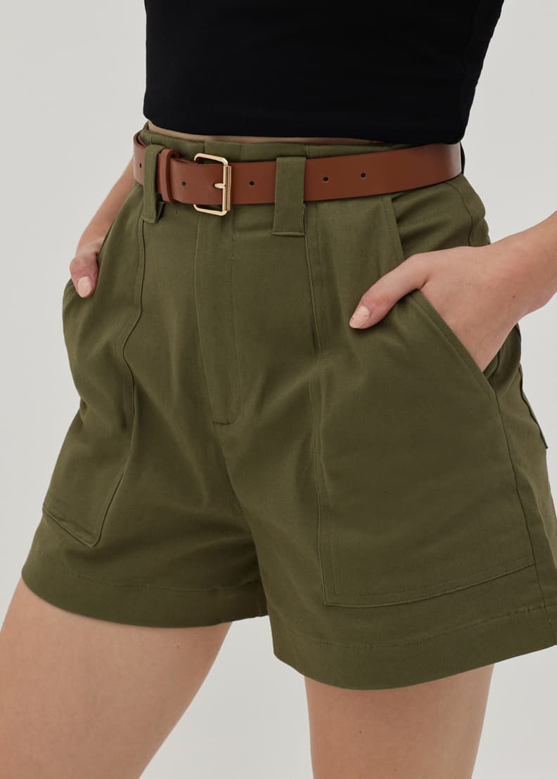 Wesson Belted Cotton Shorts
