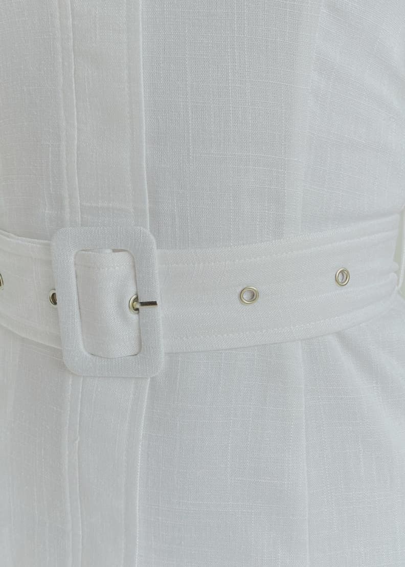 White linen discount off shoulder dress