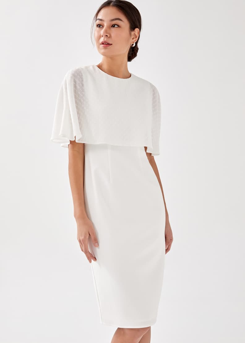 Cape hot sale overlay dress
