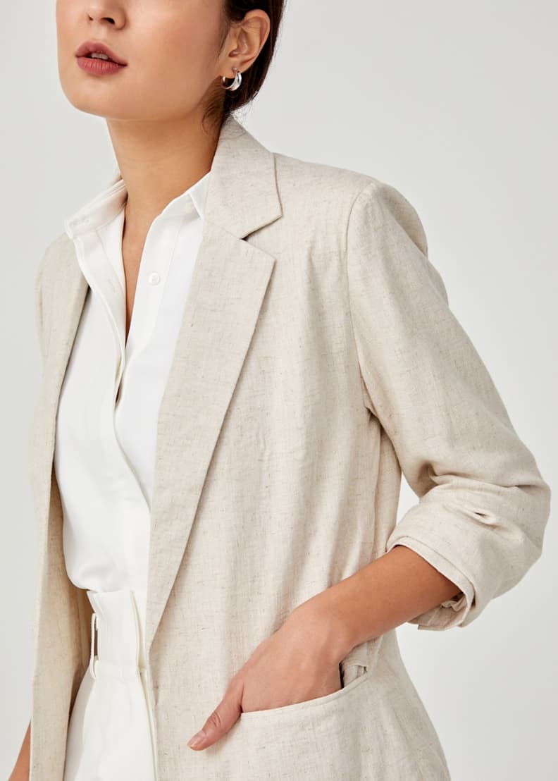 Relaxed sale linen blazer