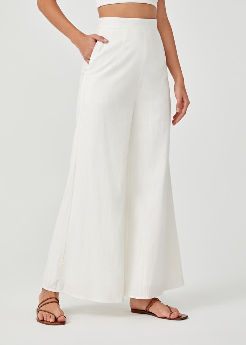 White palazzo clearance trousers