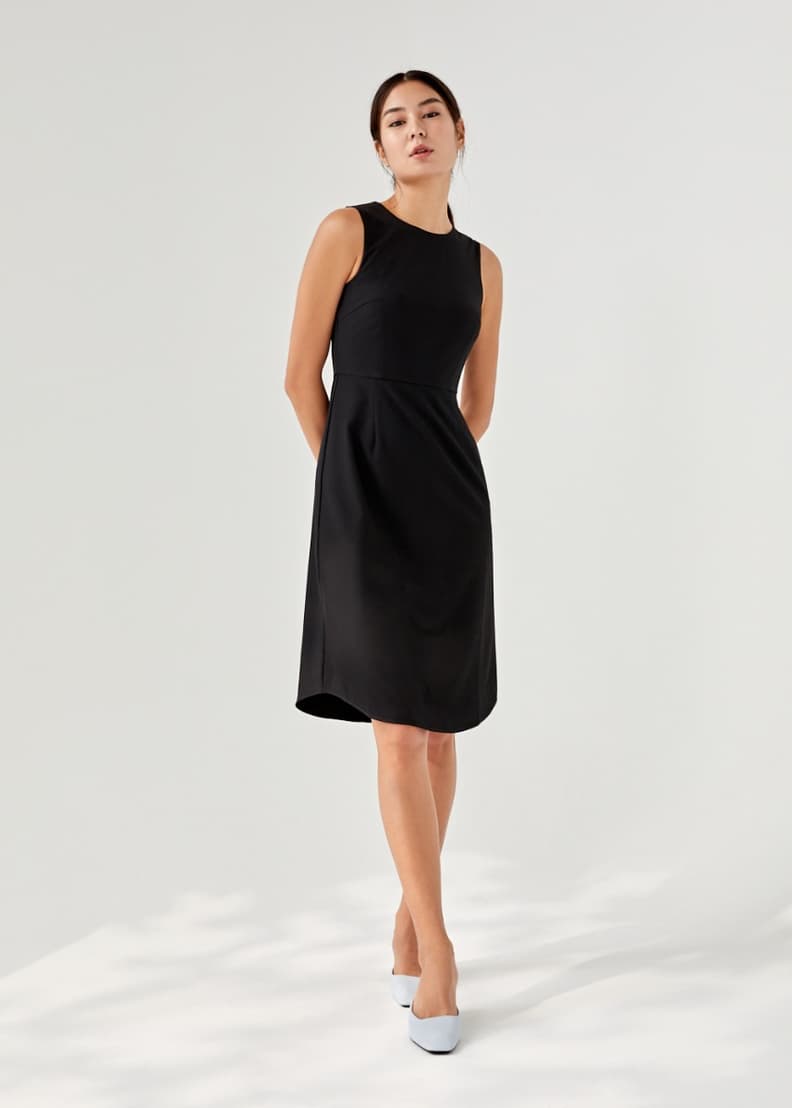 Curved hem sales midi dress