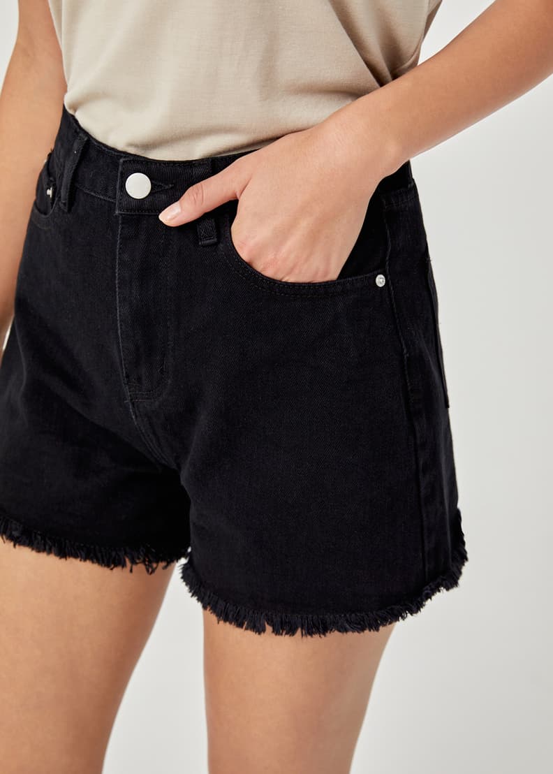 Blair Fringe Hem Denim Shorts