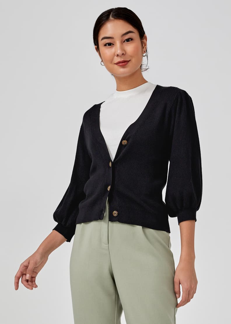 Puff shop sleeve cardigan