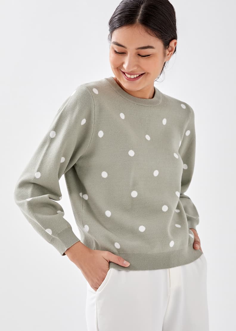 Spotty jumper womens top