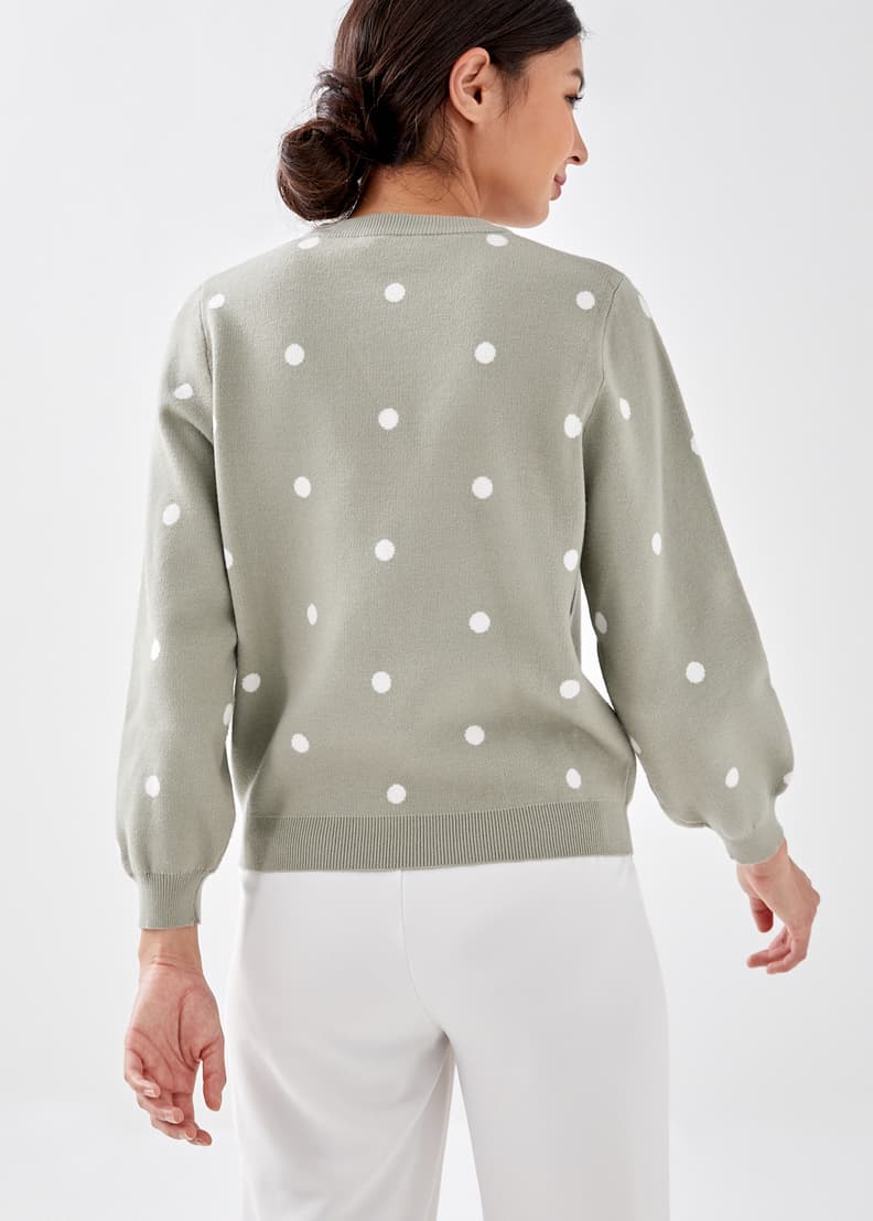 White polka dot top jumper