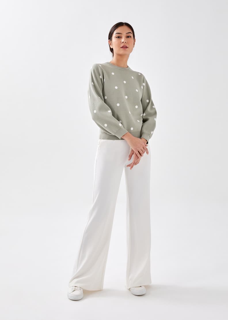 White polka dot jumper hotsell