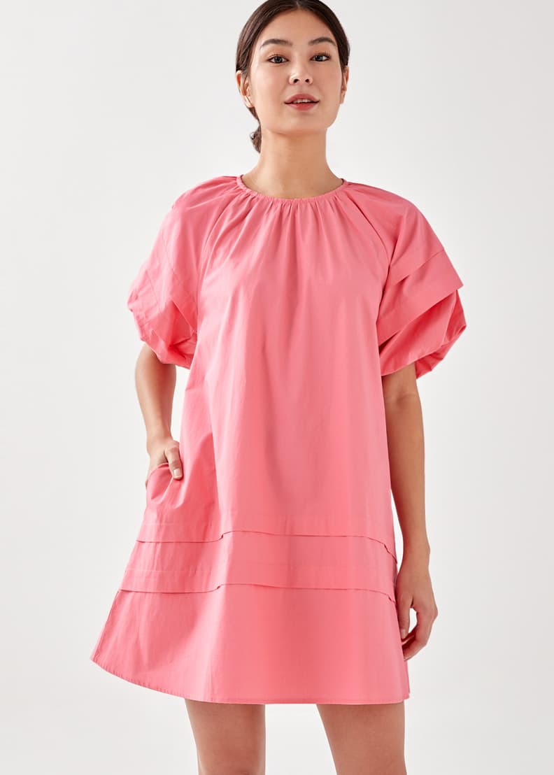 Short sleeve trapeze dress store