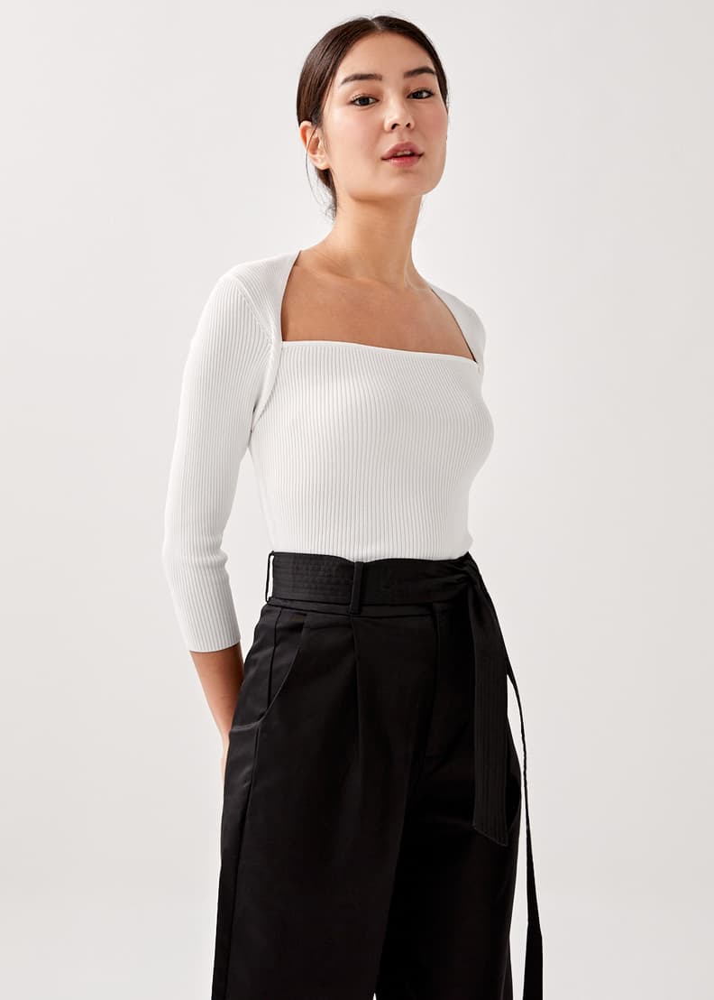 Astreed Square Neck Knit Top | Love, Bonito SG