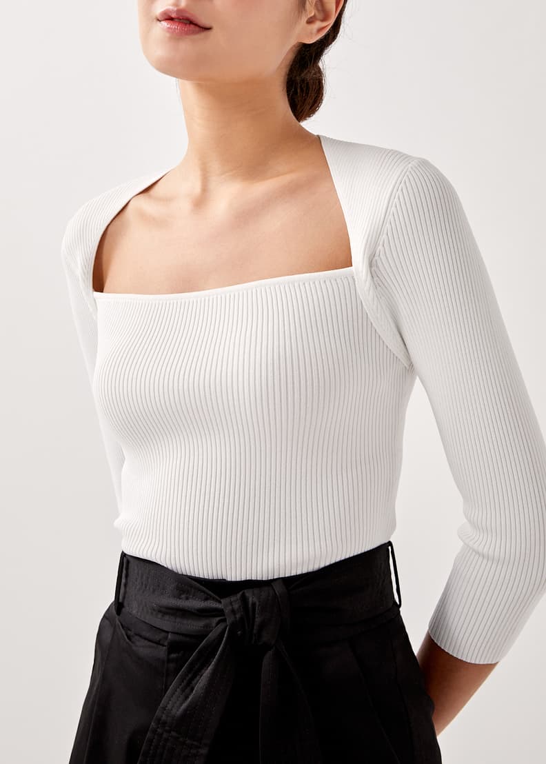 square knit top