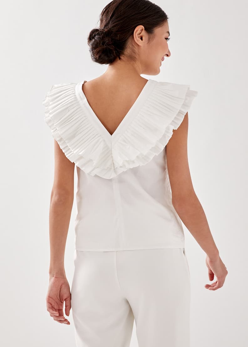 Jacie Pleated Ruffle Top