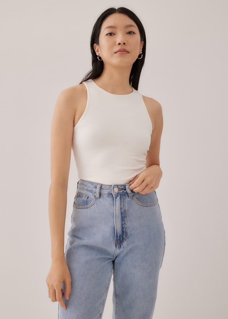 Buy Meran Scoop Neck Crop Tank Top @ Love, Bonito Singapore, Shop Women's  Fashion Online