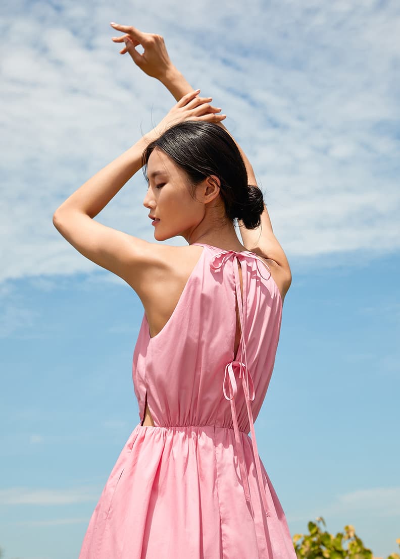 Chiffon tie back hotsell midi skater dress