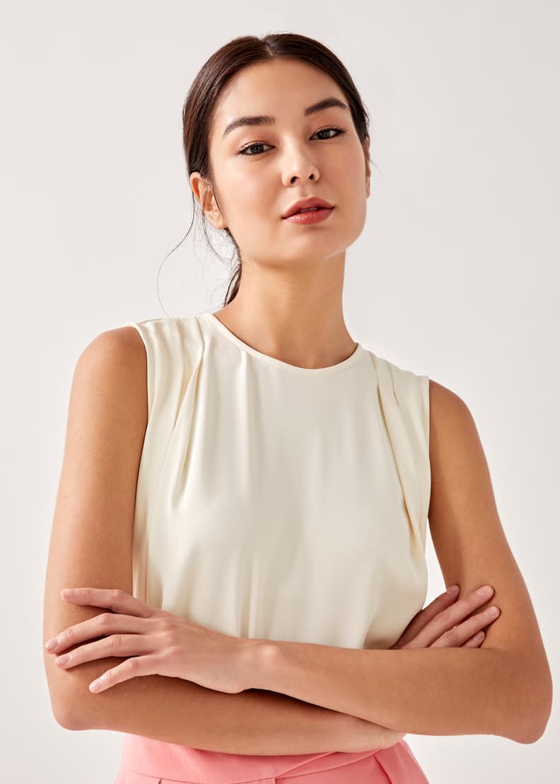 Buy Airis Pleated Shell Top @ Love, Bonito | Shop Women's Fashion Online |  Love, Bonito INTL